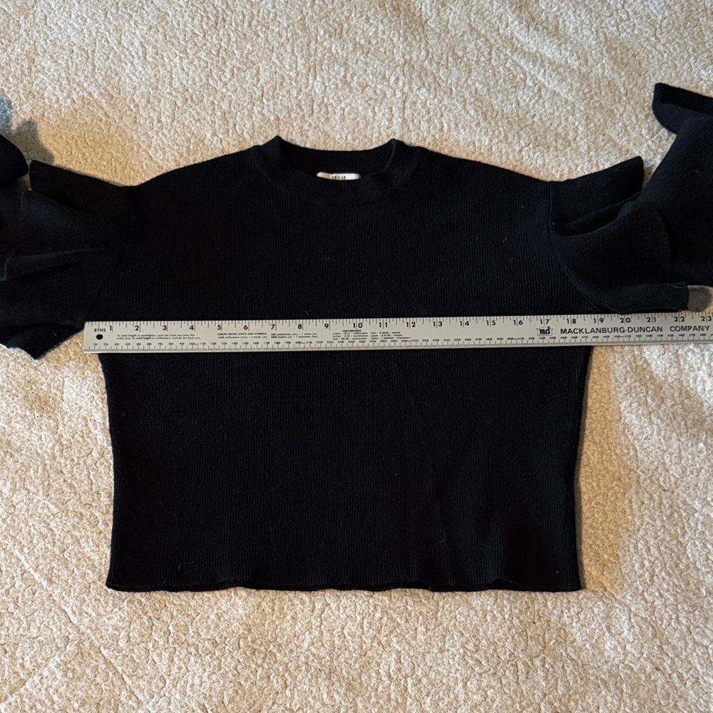 Asilio Black Ruffle Sleeve Sweater Small - Picture 7 of 9